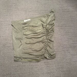 Anthropologie Shimmering Olive Top